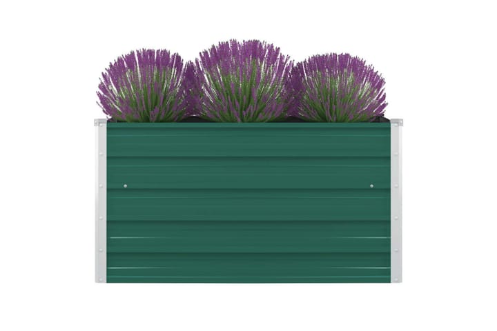 Forhøyet plantekasse 100x100x45 cm galvanisert stål grønn - Hagemøbler & utemiljø - Balkong & terrasse - Balkongdyrking - Blomsterkasser