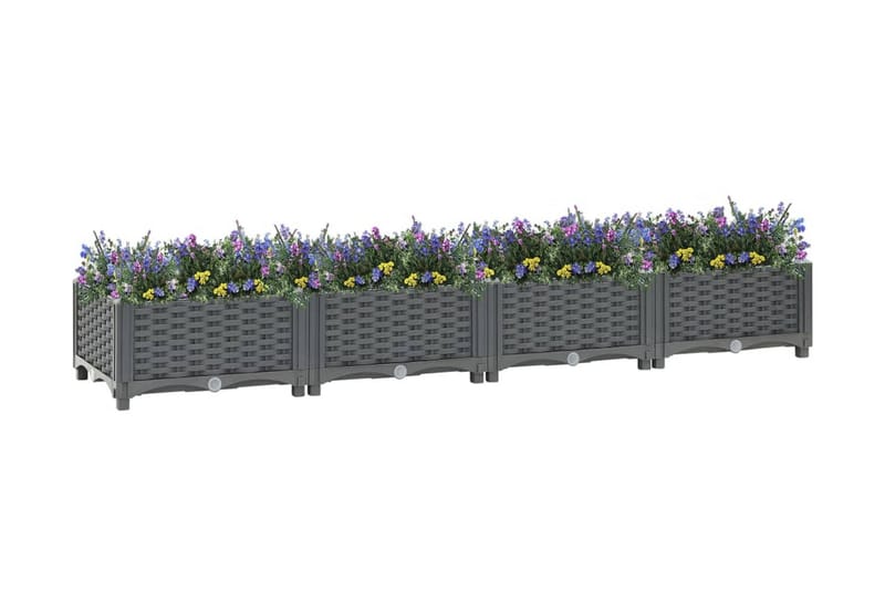 Høybed 160x40x23 cm polypropylen - Grå - Hagemøbler & utemiljø - Balkong & terrasse - Balkongdyrking - Blomsterkasser