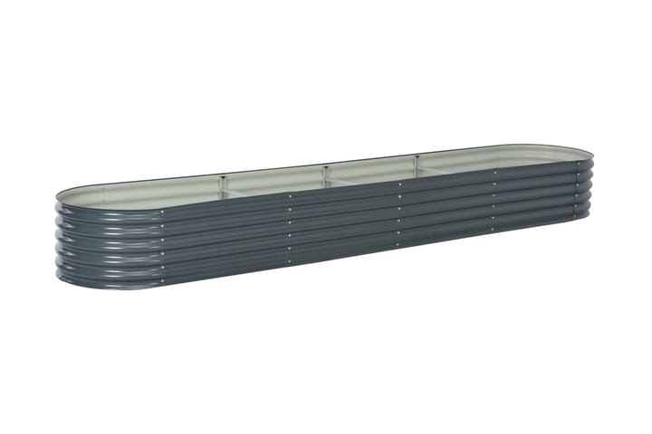 Høybed 400x80x44 cm galvanisert stål grå - Interiør - Dekorasjon & innredningsdetaljer - Krukker - Hagekrukker