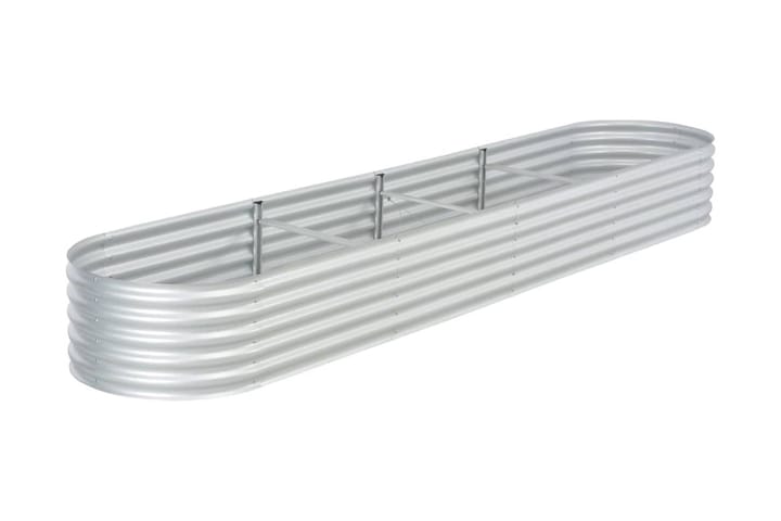 Høybed 400x80x44 cm galvanisert stål sølv - Interiør - Dekorasjon & innredningsdetaljer - Krukker - Utepotter