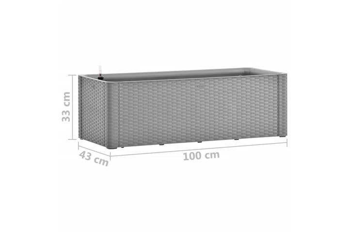 Høybed med selvvanningssystem grå 100x43x33 cm - Grå - Interiør - Dekorasjon & innredningsdetaljer - Krukker - Utepotter