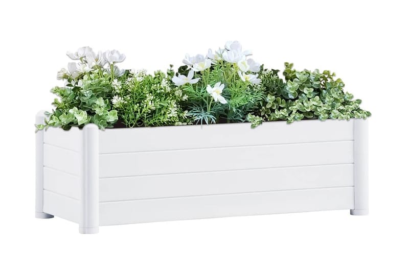 Høybed PP hvit 100x43x35 cm - Hvit - Hagemøbler & utemiljø - Balkong & terrasse - Balkongdyrking - Blomsterkasser