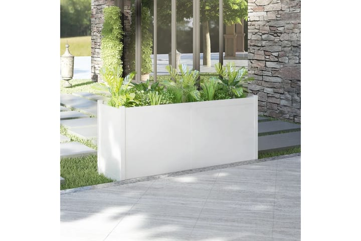 Plantekasse 150x50x70 cm heltre furu hvit - Hvit - Interiør - Dekorasjon & innredningsdetaljer - Krukker - Hagekrukker
