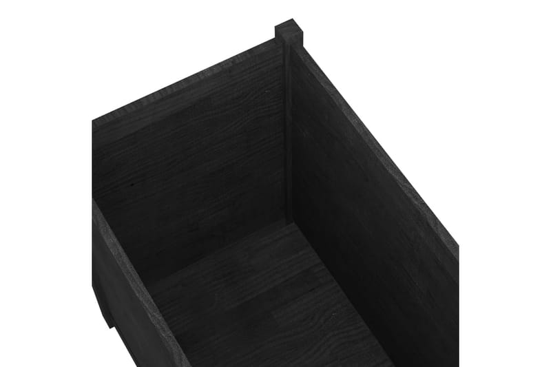Plantekasse 200x50x70 cm heltre furu svart - Svart - Innredning - Dekorasjon & innredningsdetaljer - Krukker - Hagekrukker