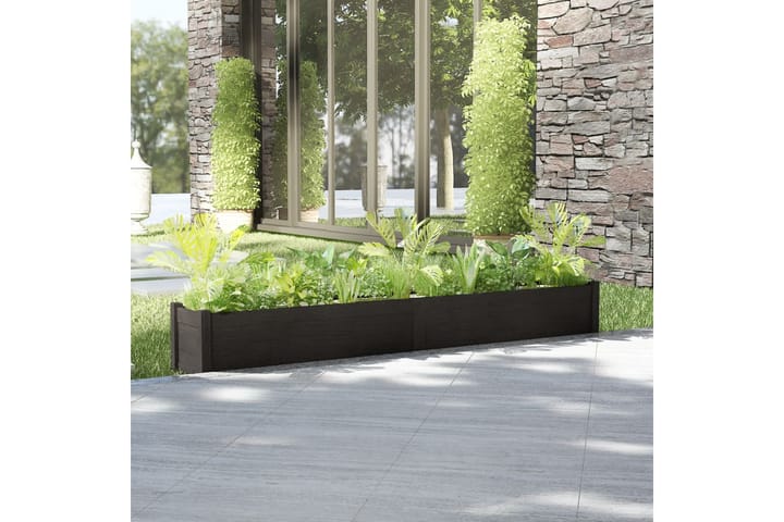 Plantekasse svart 200x31x31 cm heltre furu - Svart - Interiør - Dekorasjon & innredningsdetaljer - Krukker - Hagekrukker