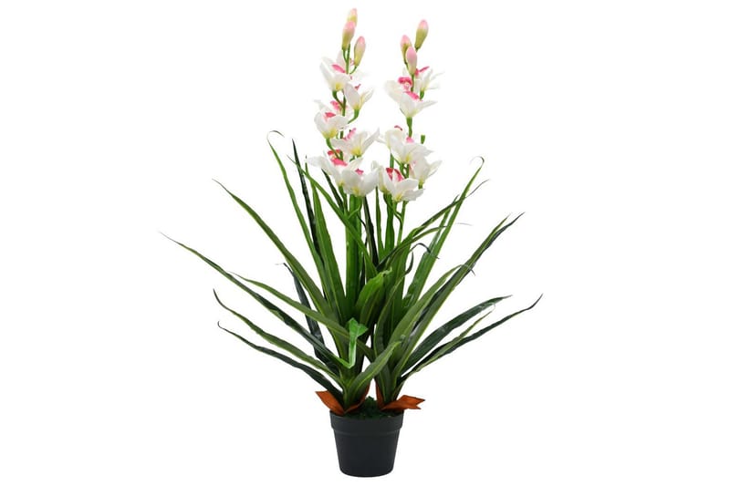 Kunstig cymbidium orkide med potte 100 cm grønn - Grønn - Innredning - Dekorasjon & innredningsdetaljer - Kunstige planter