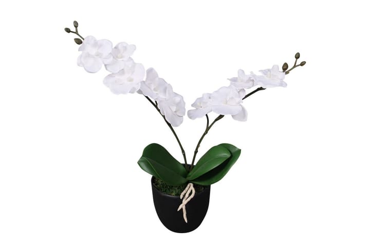 Kunstig Orkidé med Potte 30 cm Hvit - Hvit - Innredning - Dekorasjon & innredningsdetaljer - Pyntegjenstand - Blomsterdekorasjon