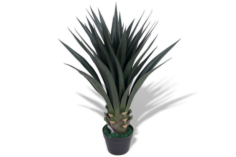 Kunstig yuccapalme med potte 90 cm grønn - Grønn|Hvit - Innredning - Dekorasjon - Kunstige planter