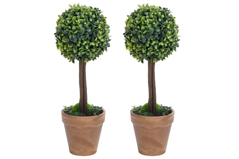 Kunstige buksbomplanter med potte ballformet 2 stk 33 cm grø - grønn - Innredning - Dekorasjon & innredningsdetaljer - Pyntegjenstand - Blomsterdekorasjon