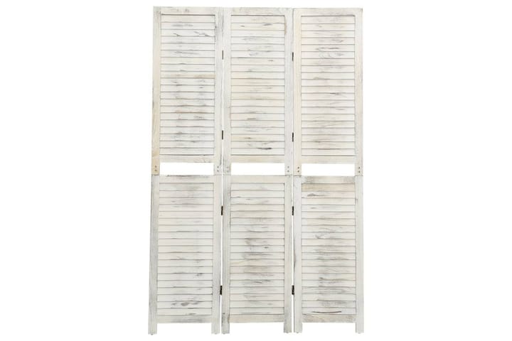 Romdeler 3 paneler antikk hvit 105x165 cm tre - Hvit - Interiør - Dekorasjon & innredningsdetaljer - Romdelere