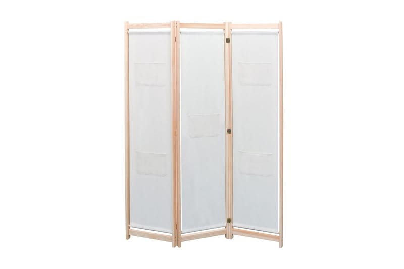 Romdeler 3 paneler krem 120x170x4 cm stoff - Hvit - Interiør - Dekorasjon & innredningsdetaljer - Romdelere