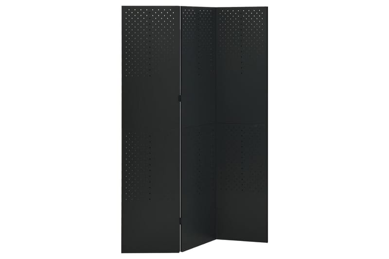 Romdeler 3 paneler svart 120x180 cm stål - Svart - Interiør - Dekorasjon & innredningsdetaljer - Romdelere - Bretteskjerm