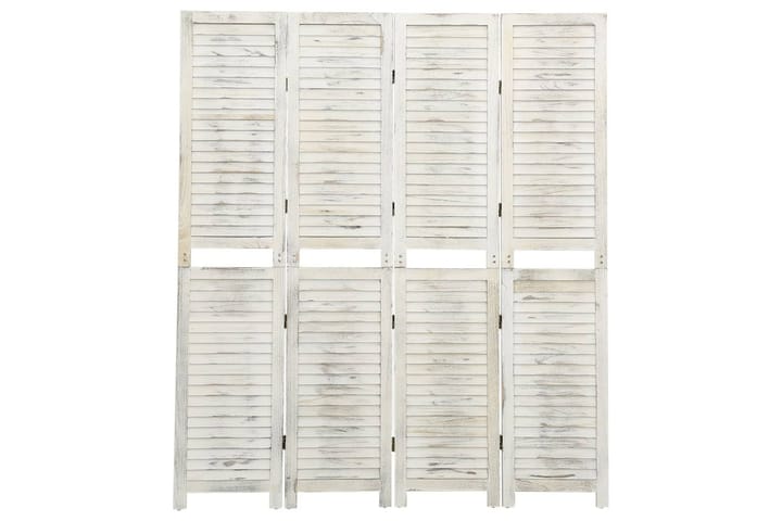 Romdeler 4 paneler antikk hvit 140x165 cm tre - Hvit - Innredning - Dekorasjon & innredningsdetaljer - Romdelere