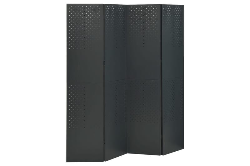 Romdeler 4 paneler antrasitt 160x180 cm stål - Antrasittgrå - Interiør - Dekorasjon & innredningsdetaljer - Romdelere - Bretteskjerm