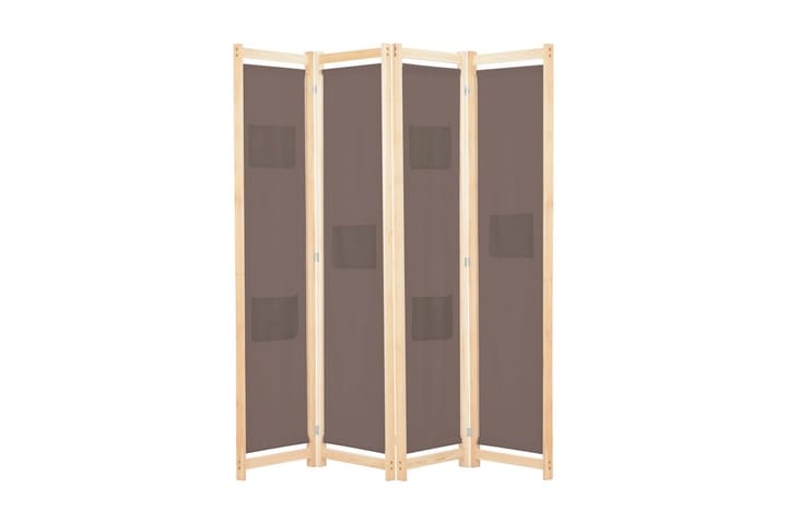 Romdeler 4 paneler brun 160x170x4 cm stoff - Brun - Innredning - Dekorasjon & innredningsdetaljer - Romdelere