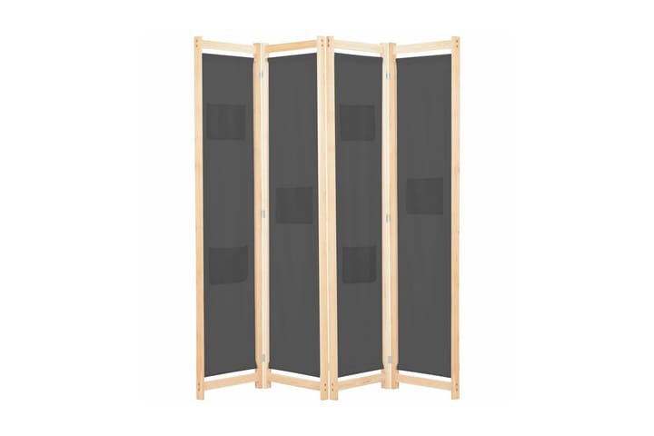 Romdeler 4 paneler grå 160x170x4 cm stoff - Grå - Innredning - Dekorasjon & innredningsdetaljer - Romdelere