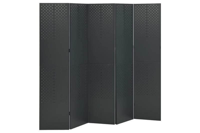 Romdeler 5 paneler antrasitt 200x180 cm stål - Antrasittgrå - Interiør - Dekorasjon & innredningsdetaljer - Romdelere - Bretteskjerm