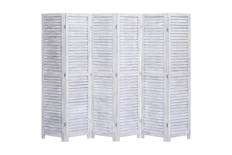 Romdeler 6 paneler grå 210x165 cm tre - Grå - Innredning - Dekorasjon & innredningsdetaljer - Romdelere