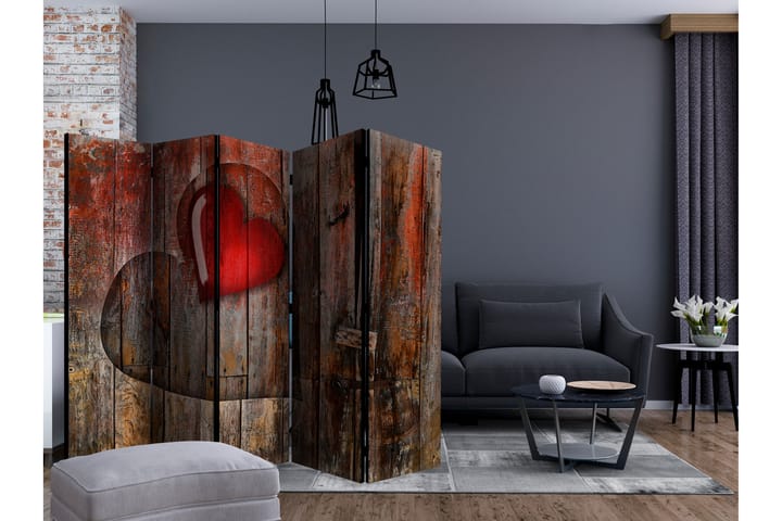 Romdeler Heart On Wooden Background 225x172 cm - Innredning - Dekorasjon & innredningsdetaljer - Romdelere