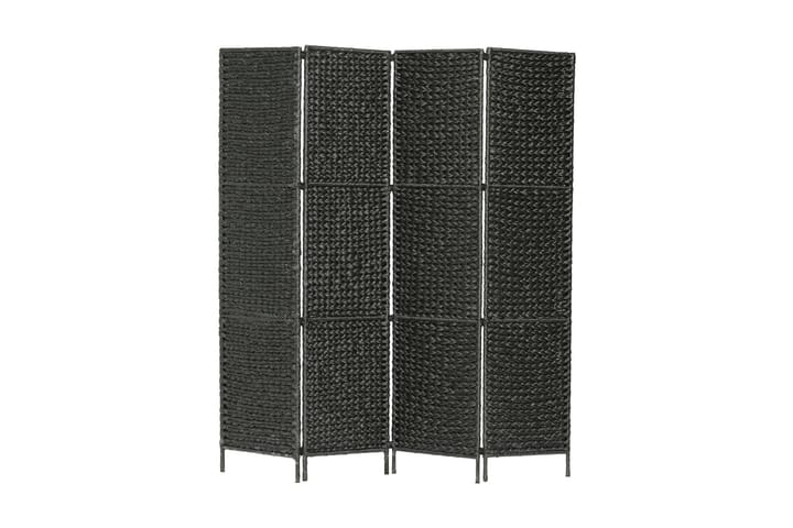 Romdeler med 4 paneler 154x160 cm vannhyacinth svart - Svart - Interiør - Dekorasjon & innredningsdetaljer - Romdelere