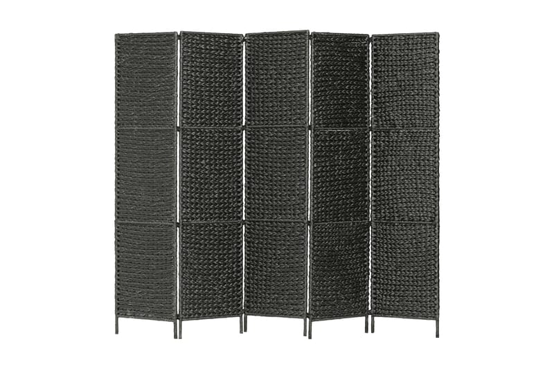 Romdeler med 5 paneler 193x160 cm vannhyacinth svart - Svart - Interiør - Dekorasjon & innredningsdetaljer - Romdelere