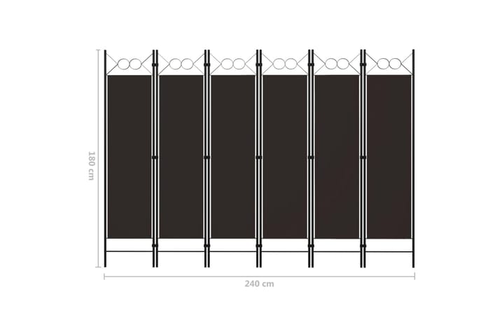 Romdeler med 6 paneler brun 240x180 cm - Innredning - Dekorasjon & innredningsdetaljer - Romdelere