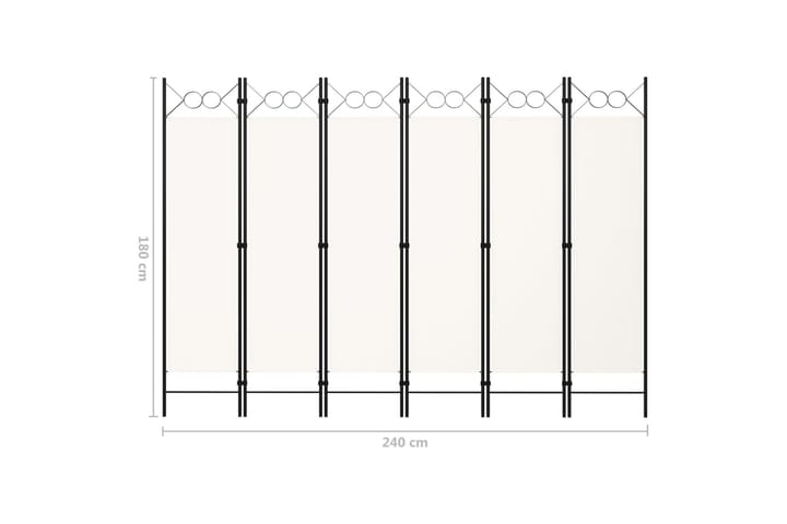 Romdeler med 6 paneler hvit 240x180 cm - Interiør - Dekorasjon & innredningsdetaljer - Romdelere