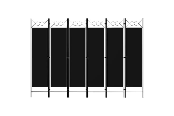 Romdeler med 6 paneler svart 240x180 cm - Interiør - Dekorasjon & innredningsdetaljer - Romdelere