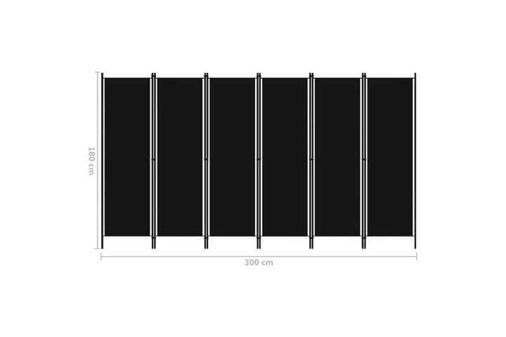 Romdeler med 6 paneler svart 300x180 cm - Interiør - Dekorasjon & innredningsdetaljer - Romdelere