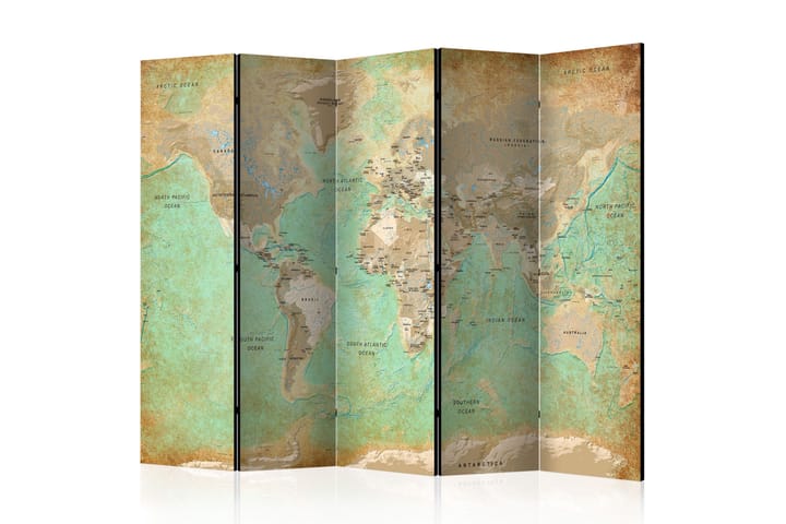 Romdeler Turquoise World Map 225x172 - Artgeist sp. z o. o. - Innredning - Dekorasjon & innredningsdetaljer - Romdelere