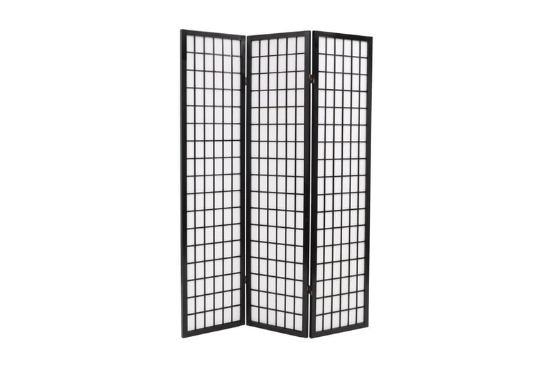 Sammenleggbar romdeler 3 paneler japansk stil 120x170cm - Svart - Interiør - Dekorasjon & innredningsdetaljer - Romdelere