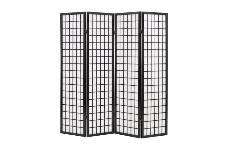Sammenleggbar romdeler 4 paneler japansk stil 160x170cm - Svart - Interiør - Dekorasjon & innredningsdetaljer - Romdelere