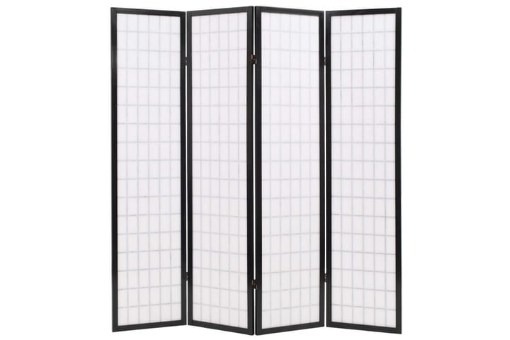 Sammenleggbar romdeler 4 paneler japansk stil 160x170cm - Svart - Innredning - Dekorasjon & innredningsdetaljer - Romdelere