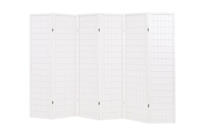 Sammenleggbar romdeler 6 paneler japansk stil 240x170cm hvit - Hvit - Interiør - Dekorasjon & innredningsdetaljer - Romdelere