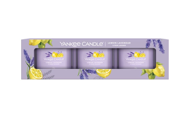 Duftlys Filled Votive Lemon Lavender 3-pk - Yankee Candle - Interiør - Lys & dufter - Romsduft & luftrenser - Duftlys & romdufter