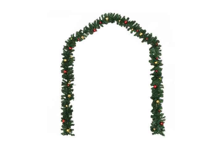 Julegarland dekorert med kuler 20 m - grønn - Interiør - Dekorasjon & innredningsdetaljer - Festdekorasjon - Nyttårsdekorasjon
