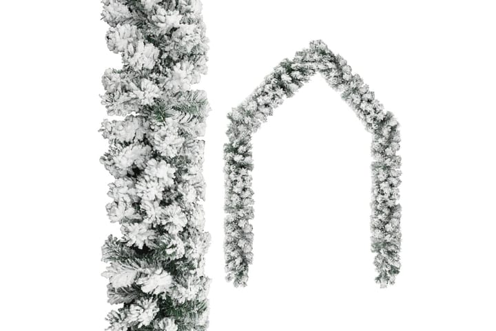 Julekrans med flokket snø grønn 5 m PVC - grønn - Interiør - Dekorasjon & innredningsdetaljer