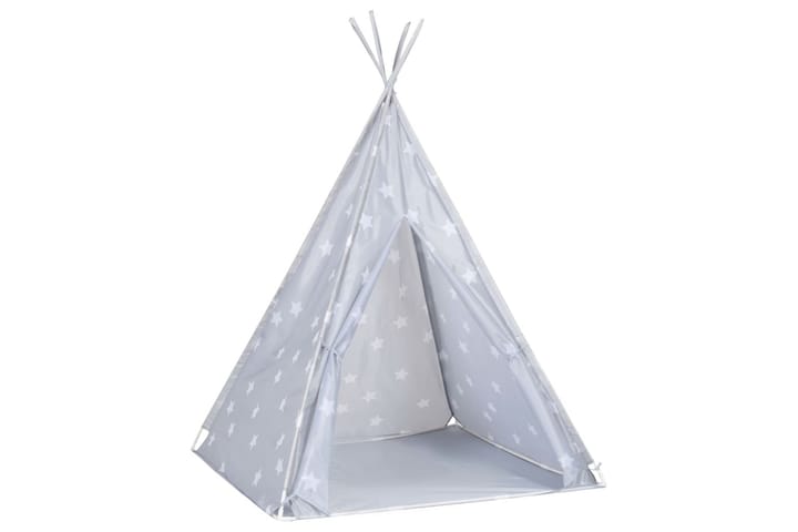 Tipi-telt for barn med pose polyester grå 115x115x160 cm