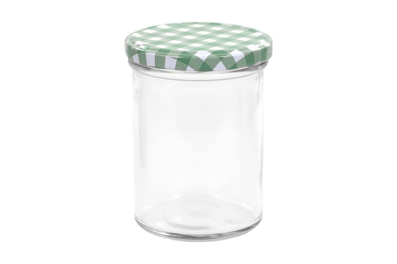 Syltetøyglass med hvite og grønne lokk 96 stk 400 ml - Innredning - Kjøkkenutstyr - Bokser & syltetøyglass