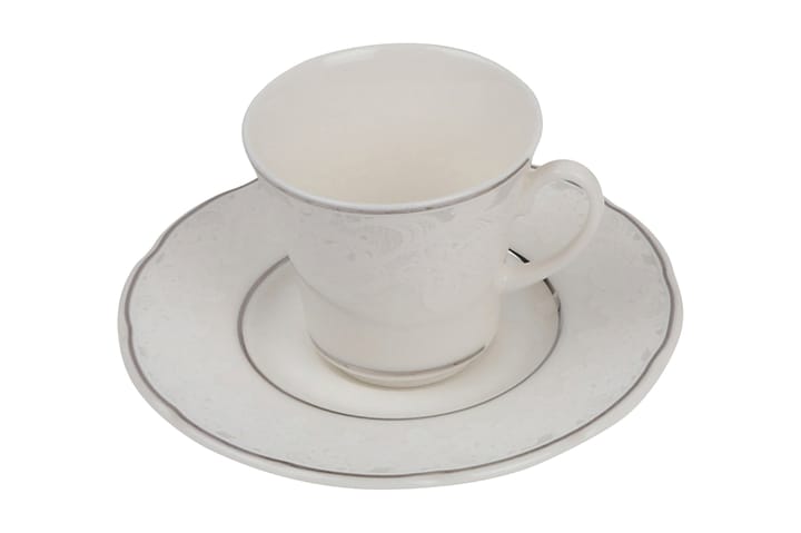 Kaffeservise Kütahya 12 Deler Porselen - Hvit|Sølv - Innredning - Kjøkkenutstyr - Tallerkener