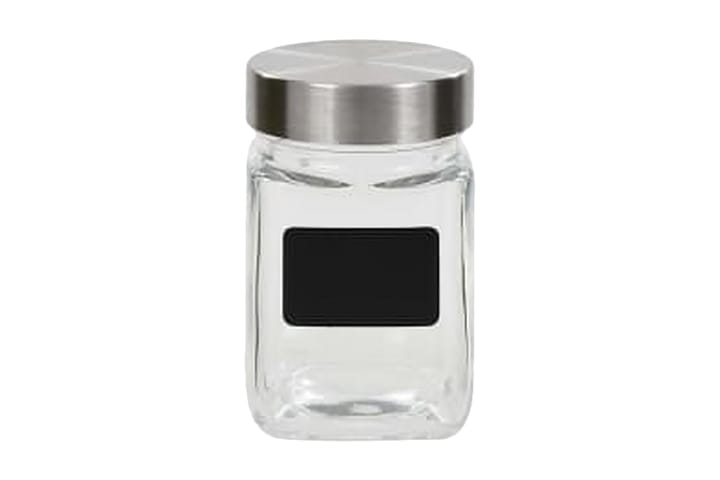 Oppbevaringskrukker med etikett 24 stk 300 ml - Gjennomsiktig - Innredning - Kjøkkenutstyr - Bokser & syltetøyglass