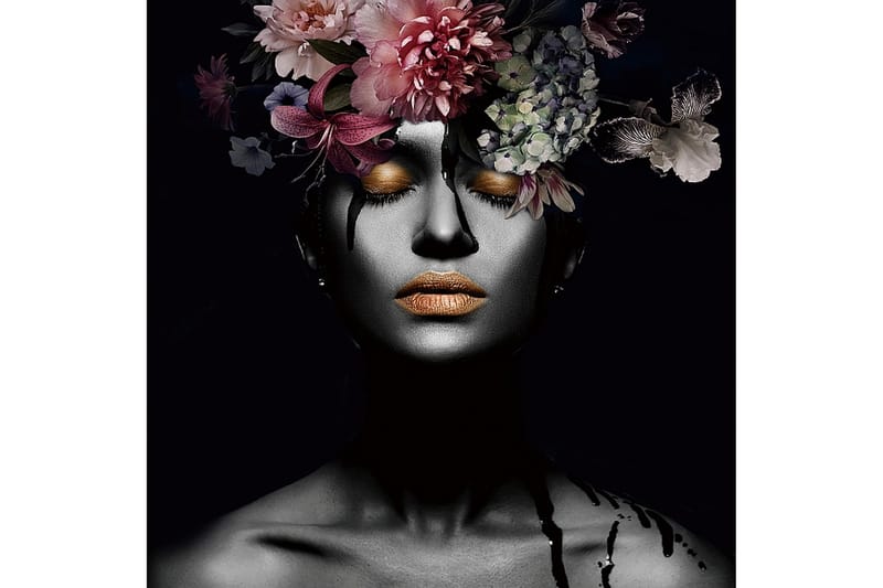Akrylbilde Flower Woman III Glass/Svart/Flerfarget - 120x80 cm - Innredning - Plakater & posters - Rammer