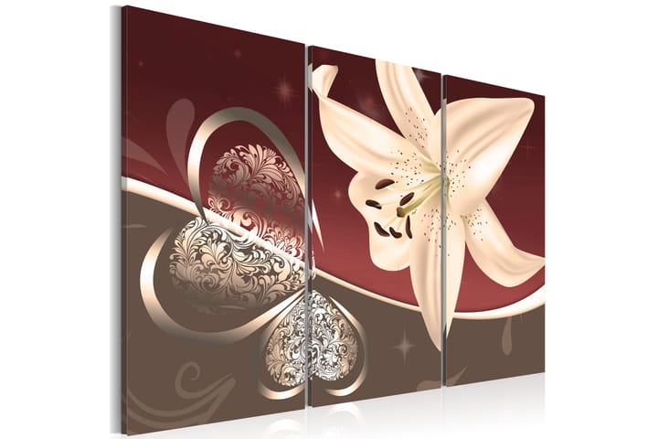 Bilde Abstraction With Lily Triptych 120x80 - Artgeist sp. z o. o. - Innredning - Plakater & posters - Lerretsbilder