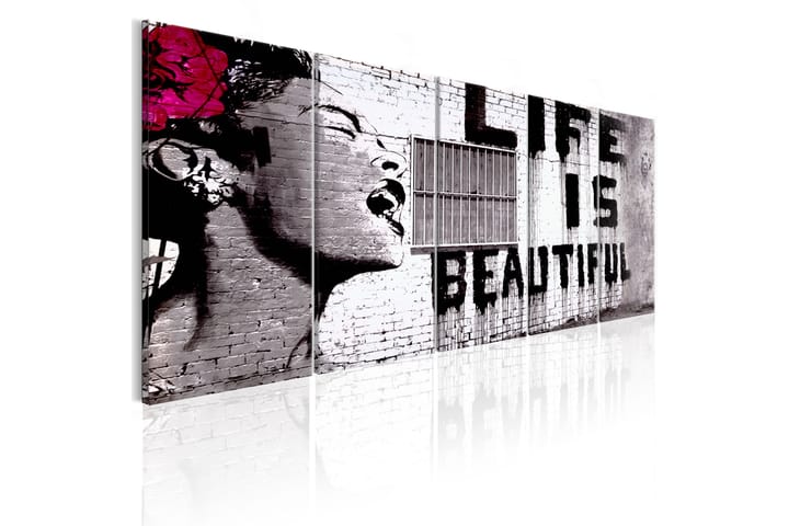 Bilde Banksy Life Is Beautiful 225x90 - Artgeist sp. z o. o. - Interiør - Maleri & posters - Lerretsbilder
