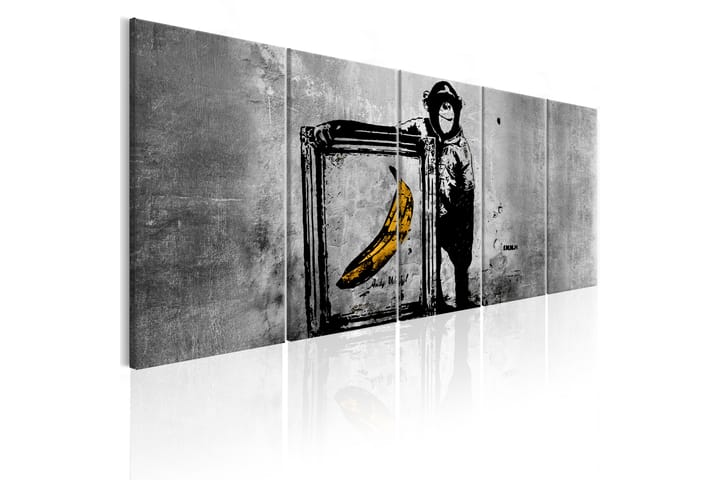 Bilde Banksy Monkey With Frame 225x90 - Artgeist sp. z o. o. - Innredning - Plakater & posters - Lerretsbilder
