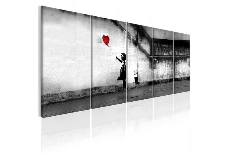 Bilde Banksy Runaway Balloon 200x80 - Artgeist sp. z o. o. - Innredning - Plakater & posters - Lerretsbilder