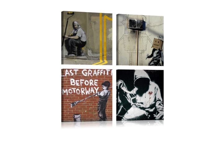 Bilde Banksy Street Art 40x40 - Artgeist sp. z o. o. - Innredning - Plakater & posters - Lerretsbilder