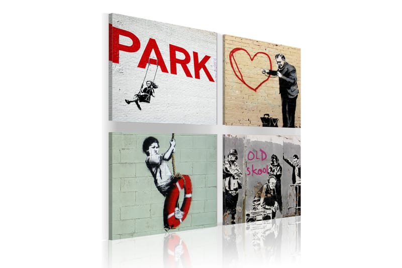 Bilde Banksy Urban Inspiration 80x80 - Artgeist sp. z o. o. - Interiør - Plakater & posters - Lerretsbilder
