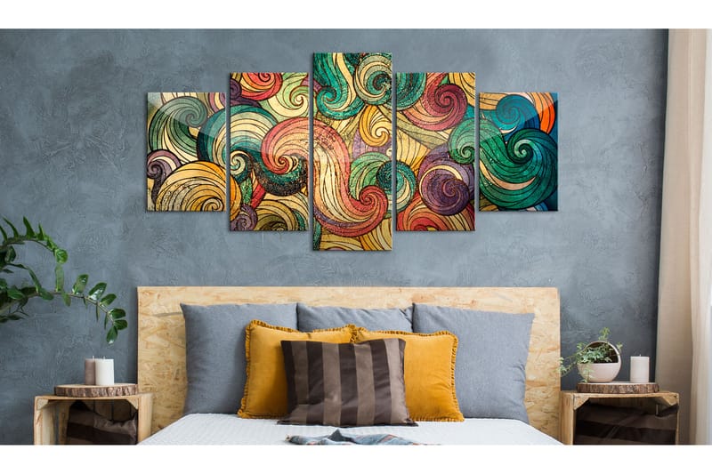 Bilde Colourful Waves 100x50 - Artgeist sp. z o. o. - Innredning - Plakater & posters - Lerretsbilder