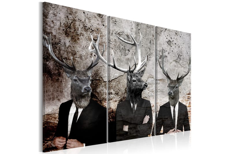 Bilde Deer In Suits 90x60 - Artgeist sp. z o. o. - Interiør - Maleri & posters - Lerretsbilder